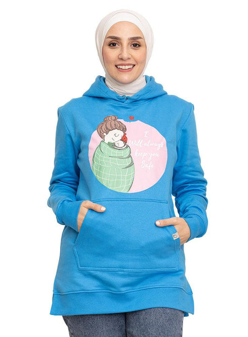 Turquoise Printed - HoodieV Design 62 - Khotwh